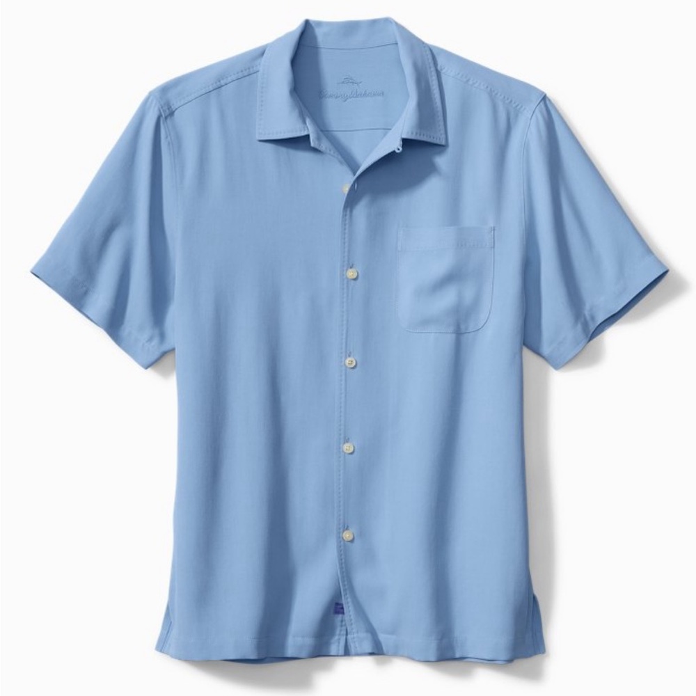 Tommy Bahama Hawaiian Herringbone Camp Shirt Brand New